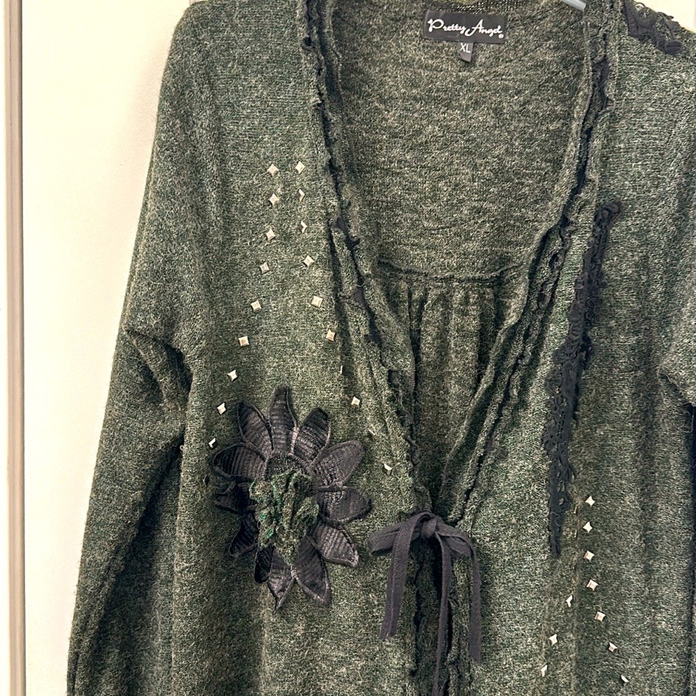 XL Dressy Green Cardigan